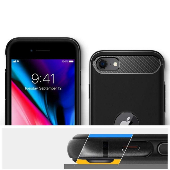 Etui Spigen Rugged Armor do iPhone SE 2020/2022 – kolor Black