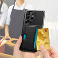 Etui do Samsung Galaxy S24 Ultra, Card Holder Kickstand, czarne