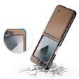Etui do Samsung Galaxy Z Flip7, CASEME Litchi Leather, brązowe