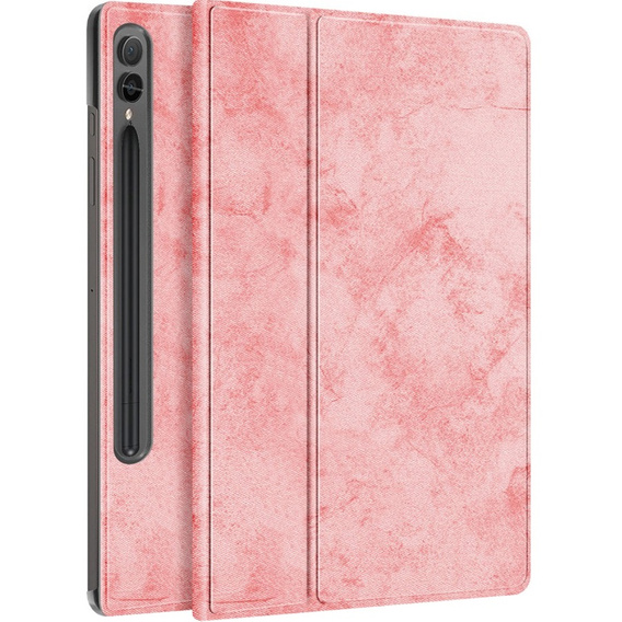 Etui do Samsung Galaxy Tab S9+ z miejscem na rysik, Obrotowe 360°, Różowe