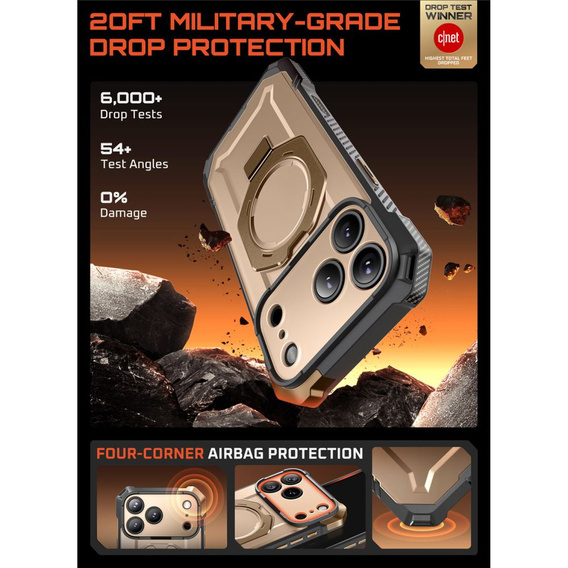 Etui Supcase do iPhone 17 Pro Max, Unicorn Beetle Grip Mag, Desert Gold