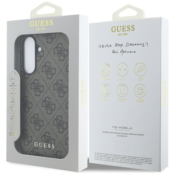 Etui GUESS do Samsung Galaxy A56, 4G Metal Gold Logo, brązowe