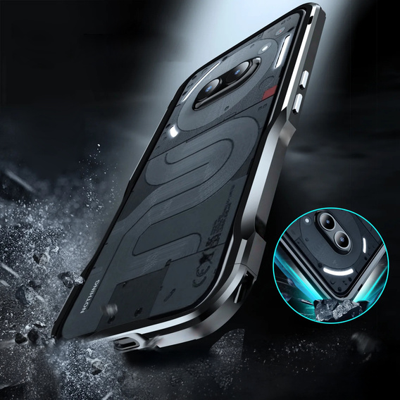 Etui LUPHIE do Nothing Phone 2a / 2a Plus, Armor Bumper, czarne