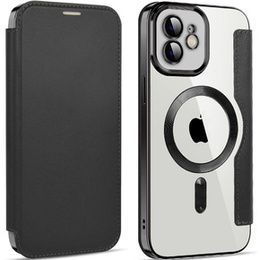 Etui z klapką do iPhone 12, RFID Wallet MagSafe z ochroną aparatu, czarne