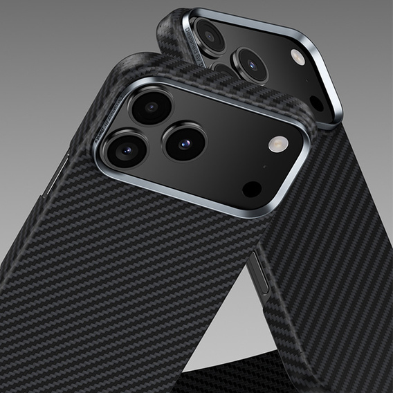 Etui BENKS Kevlar Armor Air do iPhone 17 Pro Max, Carbon Fiber 600D A070, do MagSafe – czarne