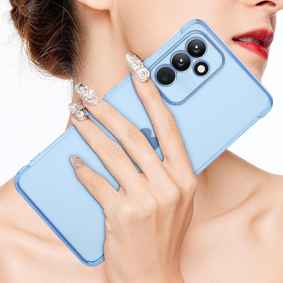 Etui do Samsung Galaxy A35 5G, Electro heart, niebieskie + Szkło Full Glue Ceramic