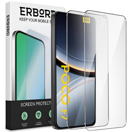 2x Szkło Hartowane do Xiaomi Poco F7, ERBORD 9H Hard Glass, szybka