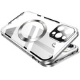 Etui Magnetic Dual Glass MagSafe do iPhone 16 Pro Max, srebrne