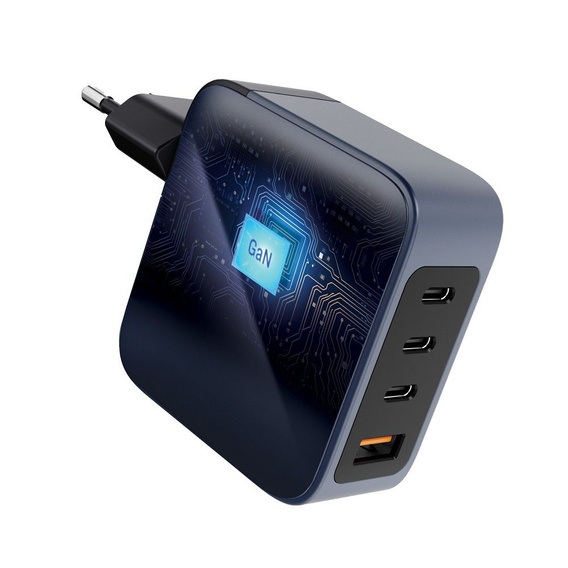 Forcell Ładowarka Sieciowa USB-A / 3x USB-C 3A GaN 100W PD QC 4.0, szara