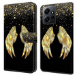 Etui z klapką do Xiaomi Redmi Note 12 4G, Wallet, Wings złote