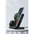 Ładowarka Bezprzewodowa Indukcyjna 3w1 QI Szybka do Samsung S25 S24 S23 Galaxy Watch Buds Stacja czarna