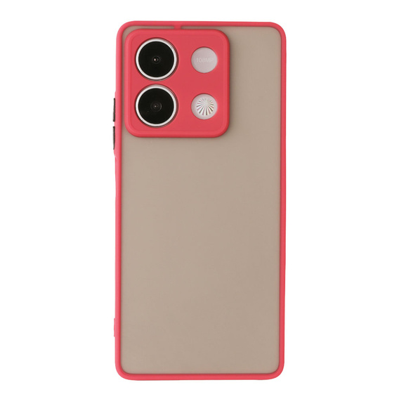 Etui silikonowe do Xiaomi Redmi Note 13 5G, z ochroną aparatu, przezroczyste / czerwone + Szkło hartowane 9H