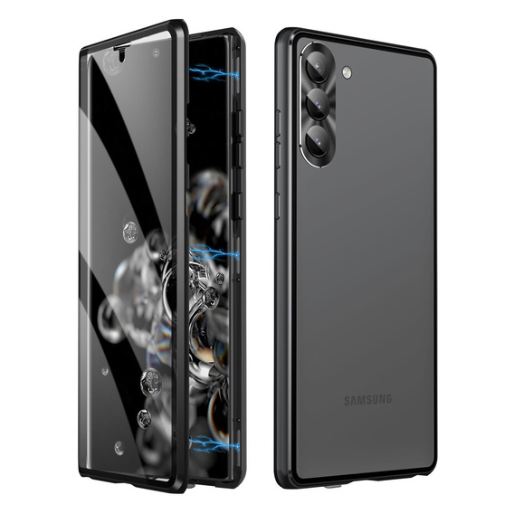 Etui do Samsung Galaxy S23 Plus, Magnetic Dual Glass, czarne