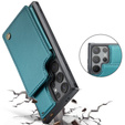 Etui z klapką CASEME do Samsung Galaxy S25 Ultra, Litchi Wallet, zielone