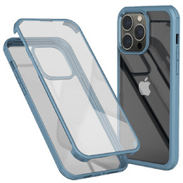 Etui ze szkłem hartowanym i ramką TPU do iPhone 14 Pro Max, jasnoniebieskie