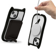 Etui do iPhone 13 / iPhone 14, do MagSafe, Cute Cat, czarne + Szkło na ekran