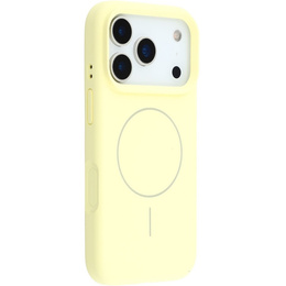 Etui silikonowe do iPhone 17 Pro Max - kompatybilne z MagSafe, antywstrząsowe, żółte