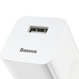 Baseus QC 3.0 – ładowarka sieciowa USB-A 24W, biała