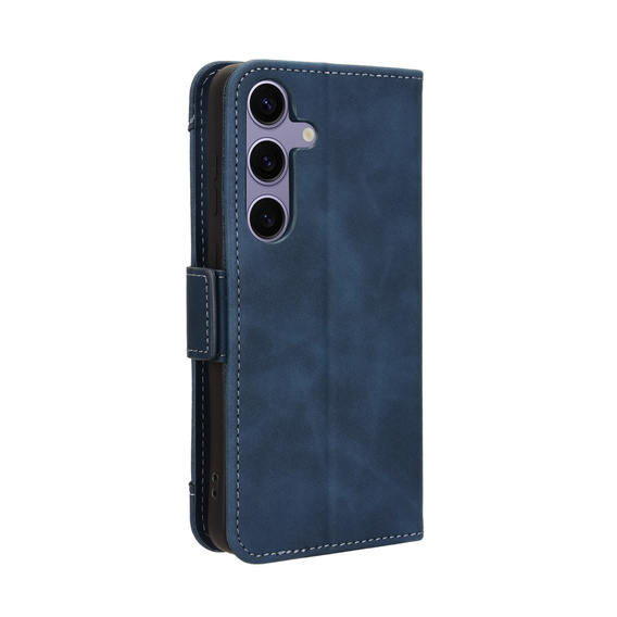 Etui z klapką do Samsung Galaxy S25 FE, Card Slot, granatowe