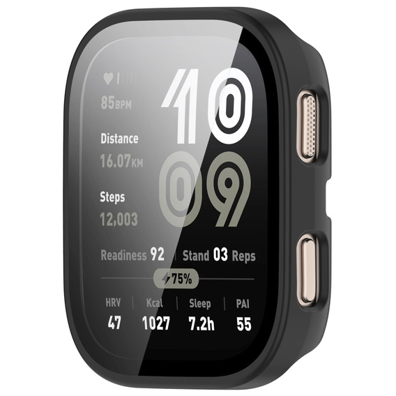 Etui z hartowanym szkłem do Amazfit Bip 6 – pełna ochrona 2w1 - czarne