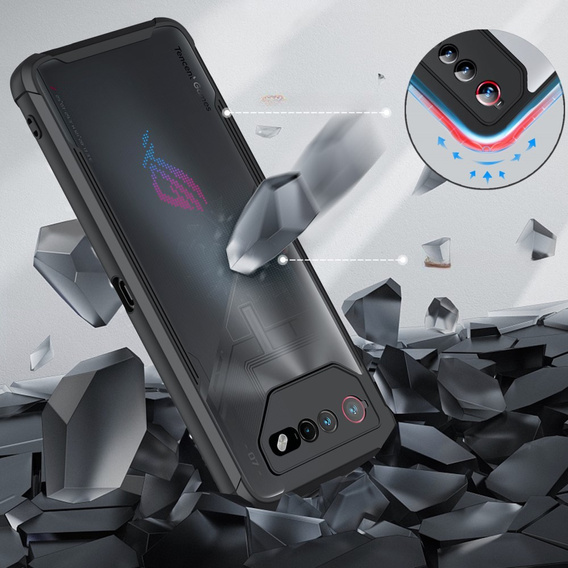 Etui do Asus ROG Phone 6 / ROG Phone 7 + Szkło Hartowane, AntiDrop Hybrid, czarne