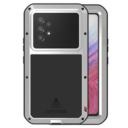 Etui Love Mei do Samsung Galaxy A53 5G, pancerne ze szkłem, srebrne