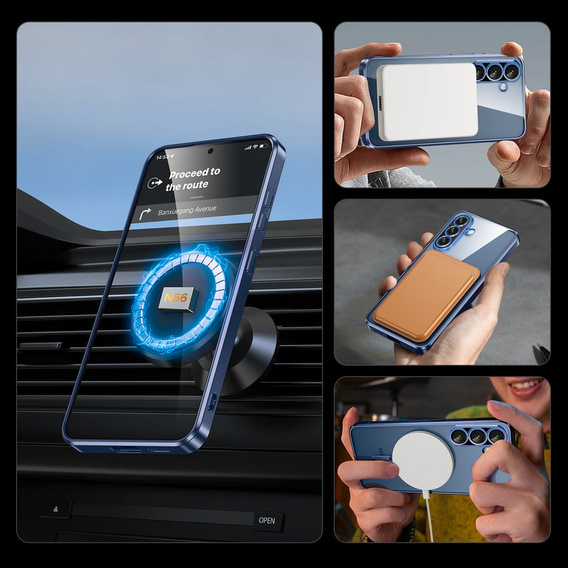 Etui do Samsung Galaxy A36 5G, Electro MagSafe, granatowe + Szkło na ekran