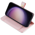 Etui z klapką do Samsung Galaxy S23, Wallet Zipper Pocket, różowe