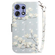 Etui z klapką do Motorola Edge 50 Pro, Wallet, Magnolia Flowers szare