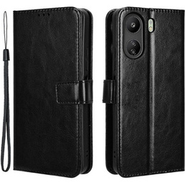 Etui z klapką do Xiaomi Redmi 13C / Poco C65, Crazy Horse Wallet, czarne