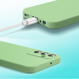 Etui do Samsung Galaxy A15, Silicone Lite, zielone + szkło 9H