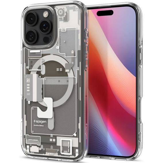 Etui Spigen do iPhone 16 Pro, Ultra Hybrid Zero One, tytanowe + Szkło Hartowane 9H