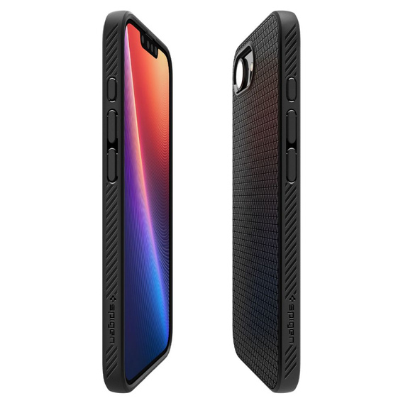 Etui Spigen do iPhone 16E, MagSafe, Liquid Air, czarne + Szkło Hartowane 9H