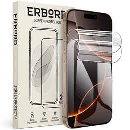 2x Folia Hydrożelowa do iPhone 16 Pro Max, ERBORD Hydrogel Foil
