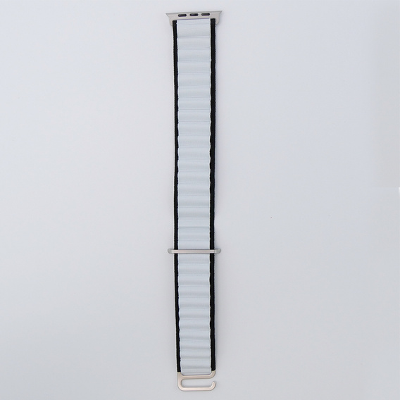 Pasek Nylonowy do Apple Watch 1/2/3/4/5/6/7/8/9/10/11/SE Ultra 1/2/3 42/44/45/46/49mm, Czarny / Biały