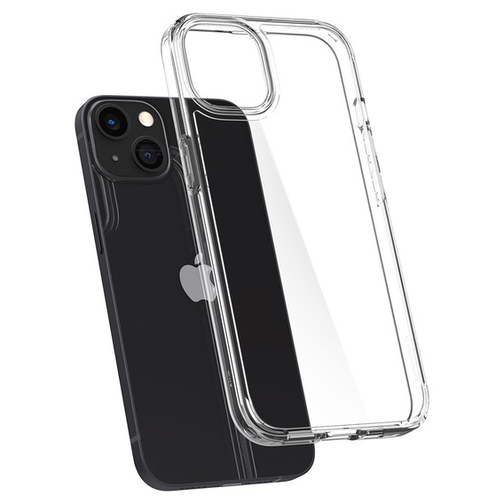 Etui Spigen do iPhone 13, Ultra Hybrid, Crystal Clear, przezroczyste + szkło