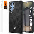 Etui Spigen do Samsung Galaxy S25 Ultra, Enzo Aramid MagSafe, carbon czarne + Szkło Hartowane 9H