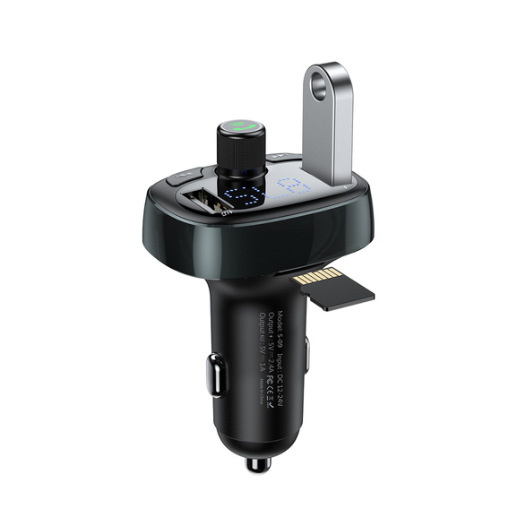 Baseus transmiter samochodowy FM T‑Shaped S‑09 Bluetooth MP3 - Czarny