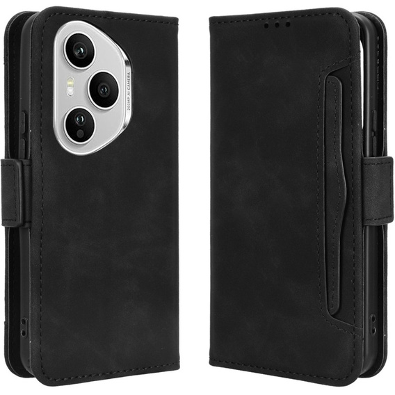 Etui z klapką do Honor 400 Pro 5G, Card Slot, czarne
