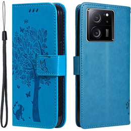 Etui z klapką do Xiaomi 13T / 13T Pro, Butterfly, niebieskie