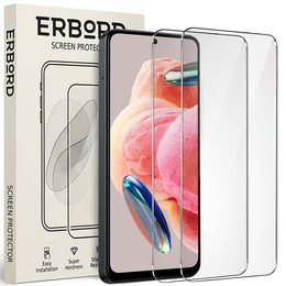 2x Szkło Hartowane do Xiaomi Redmi Note 12 4G/5G / POCO X5 5G, ERBORD 9H Hard Glass, szybka