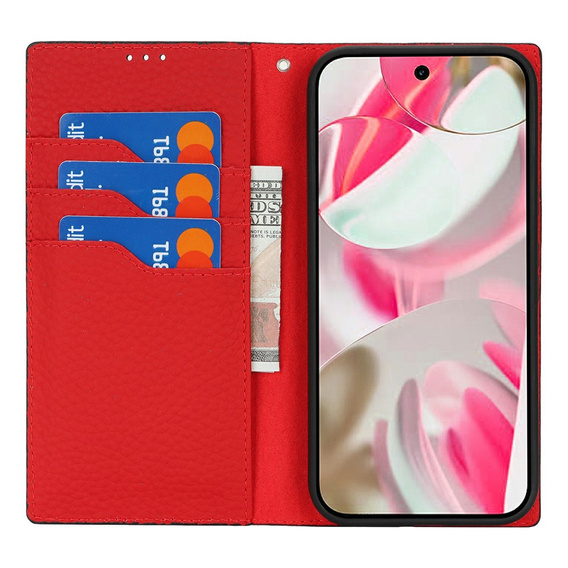 Etui z klapką do Google Pixel 10 / 10 Pro, Litchi Skin Grain, czarne
