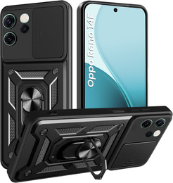 Etui pancerne do Oppo Reno 14 F / 14 FS, CamShield Slide, czarne