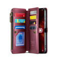 Etui CASEME do Samsung Galaxy S24 FE, RFID Leather Wallet, z paskiem na ramię, czerwone