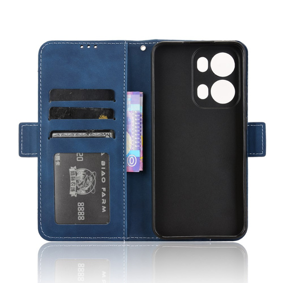 Etui z klapką do Oppo Reno 13 Pro, Card Slot, granatowe
