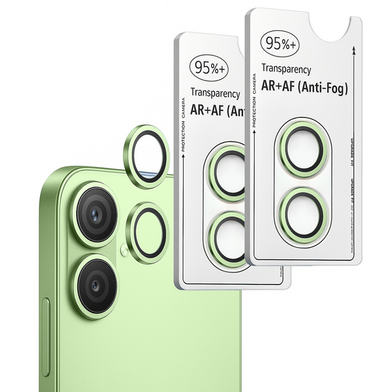 2x Szkło na aparat ERBORD OPTIK Pro do iPhone 17, zielone
