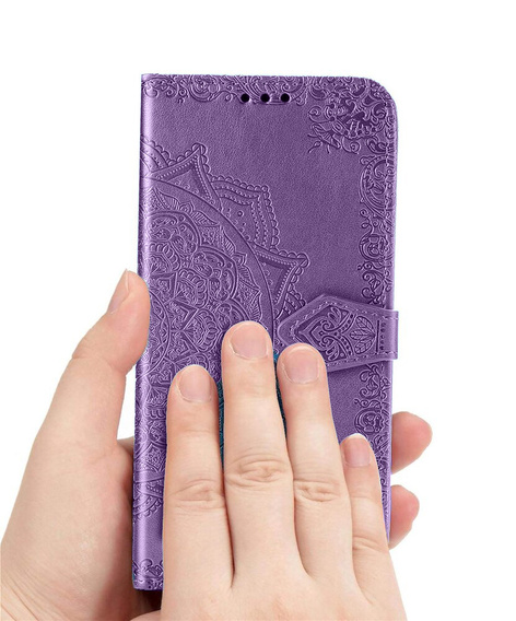 Etui z klapką do Honor Magic 6 Lite 5G, Mandala, fioletowe