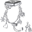Kobieca bransoleta do Apple Watch 1/2/3/4/5/6/7/8/9/10/11/SE Ultra 1/2/3 42/44/45/46/49mm, Srebrna