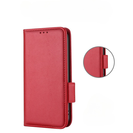 Etui z klapką do Ulefone Note 12P, Wallet Litchi Magnet, czerwone