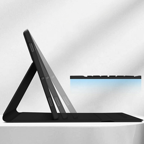Etui z klawiaturą do Samsung Galaxy Tab S10 Lite / S10 FE / S9 FE, Leather Pen Slot, czarne